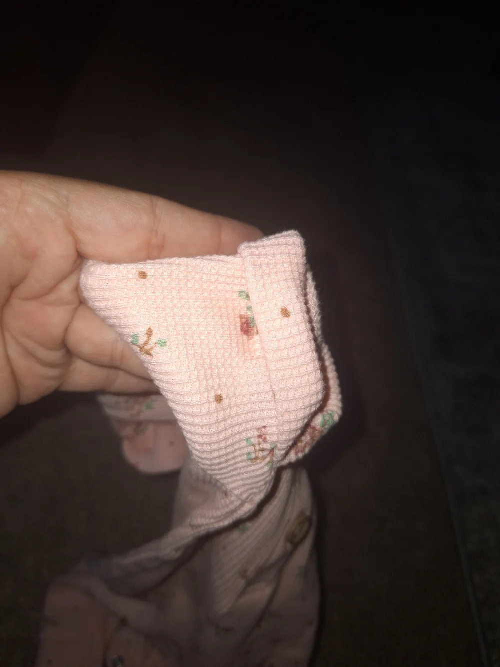 Baby Pink Floral Ribbed One-Piece with Button Front